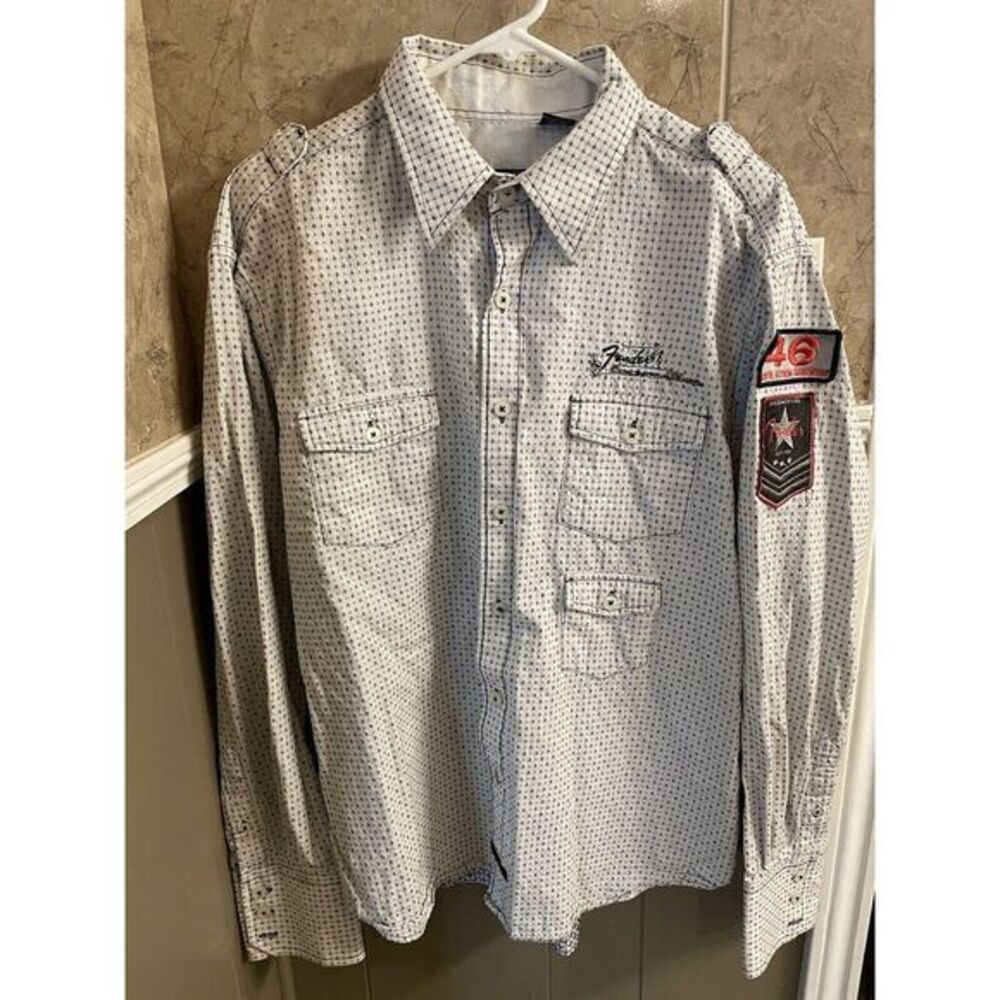 Fenders Custom Shop By Roel And Roll Religion Button Down‎ White Men's Shirt XL